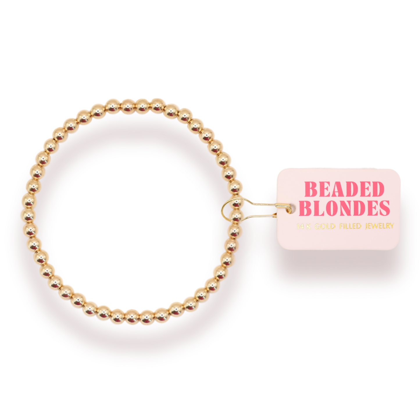 Beaded Blondes 4MM Gold Beaded Bracelet-Standard