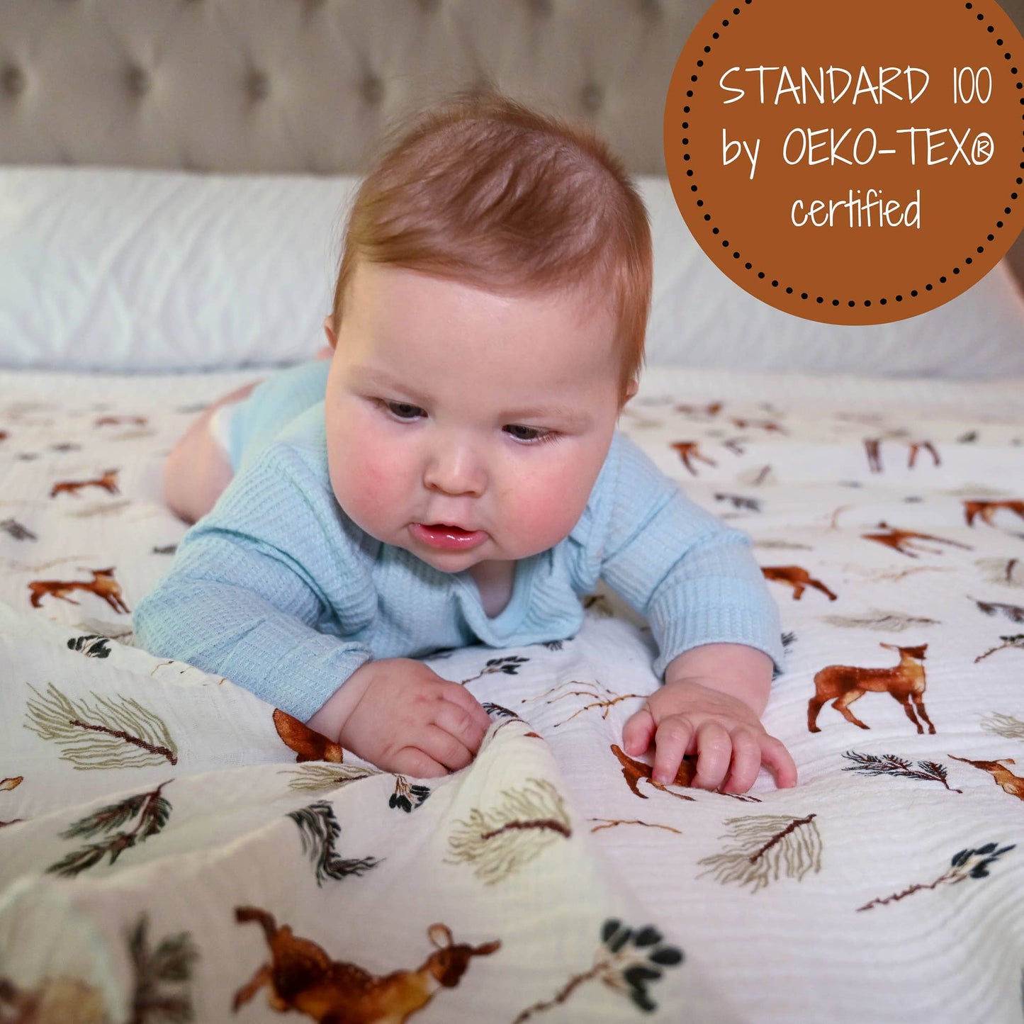 LollyBanks Baby Muslin Swaddle Blanket-Oh Deer