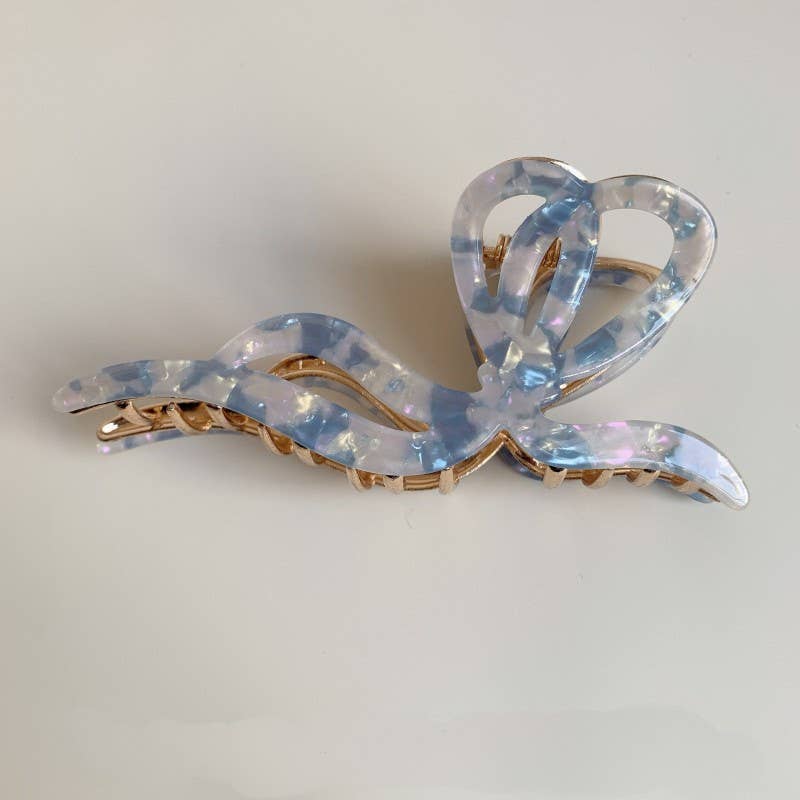 Josslyn Bow Hair Claw Clip-Blue