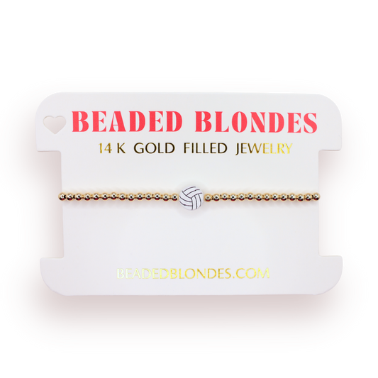 Beaded Blondes Volleyball Bracelet on Gold-Standard