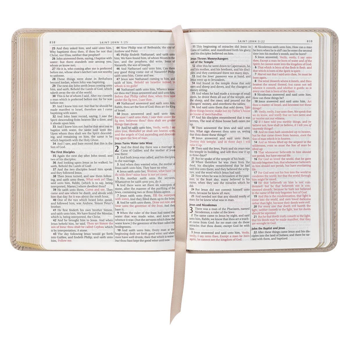 Christian Art Gifts KJV Bible Compact-Faux Leather, Taupe