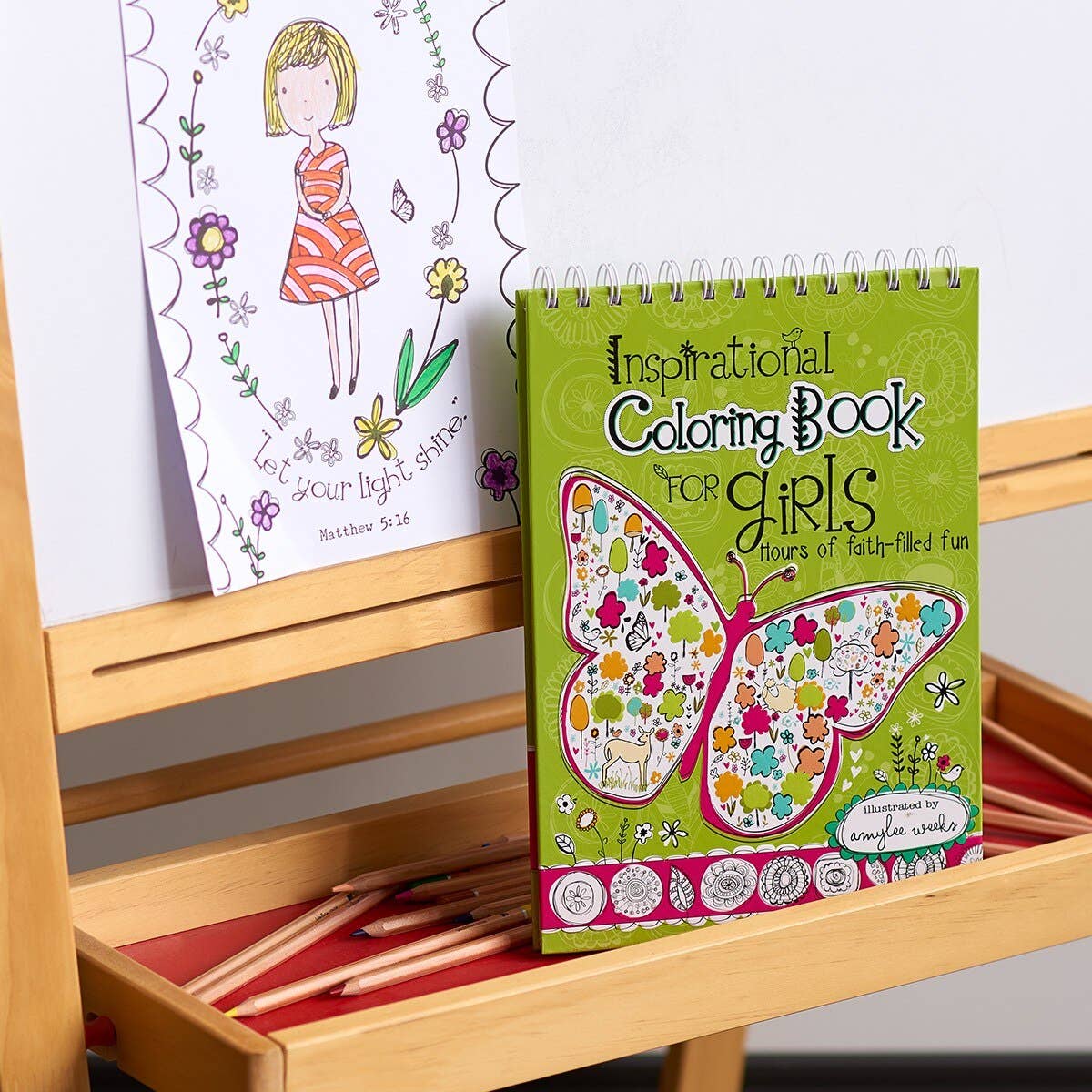 Christian Art Gifts Coloring Book Wirebound Inspirational for Girls