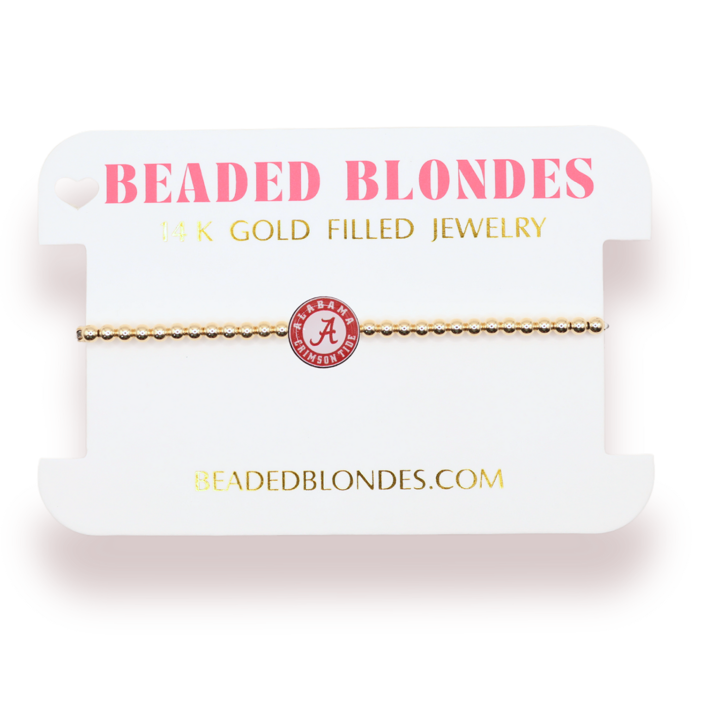 Beaded Blondes Alabama Logo Flip Bracelet on Gold-Standard