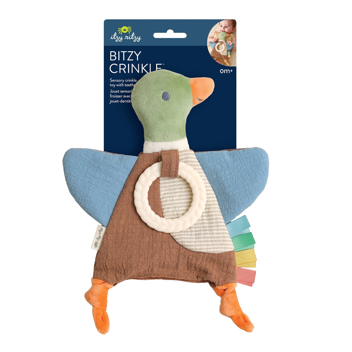 Itzy Ritzy Mallard Duck Bitzy Crinkle