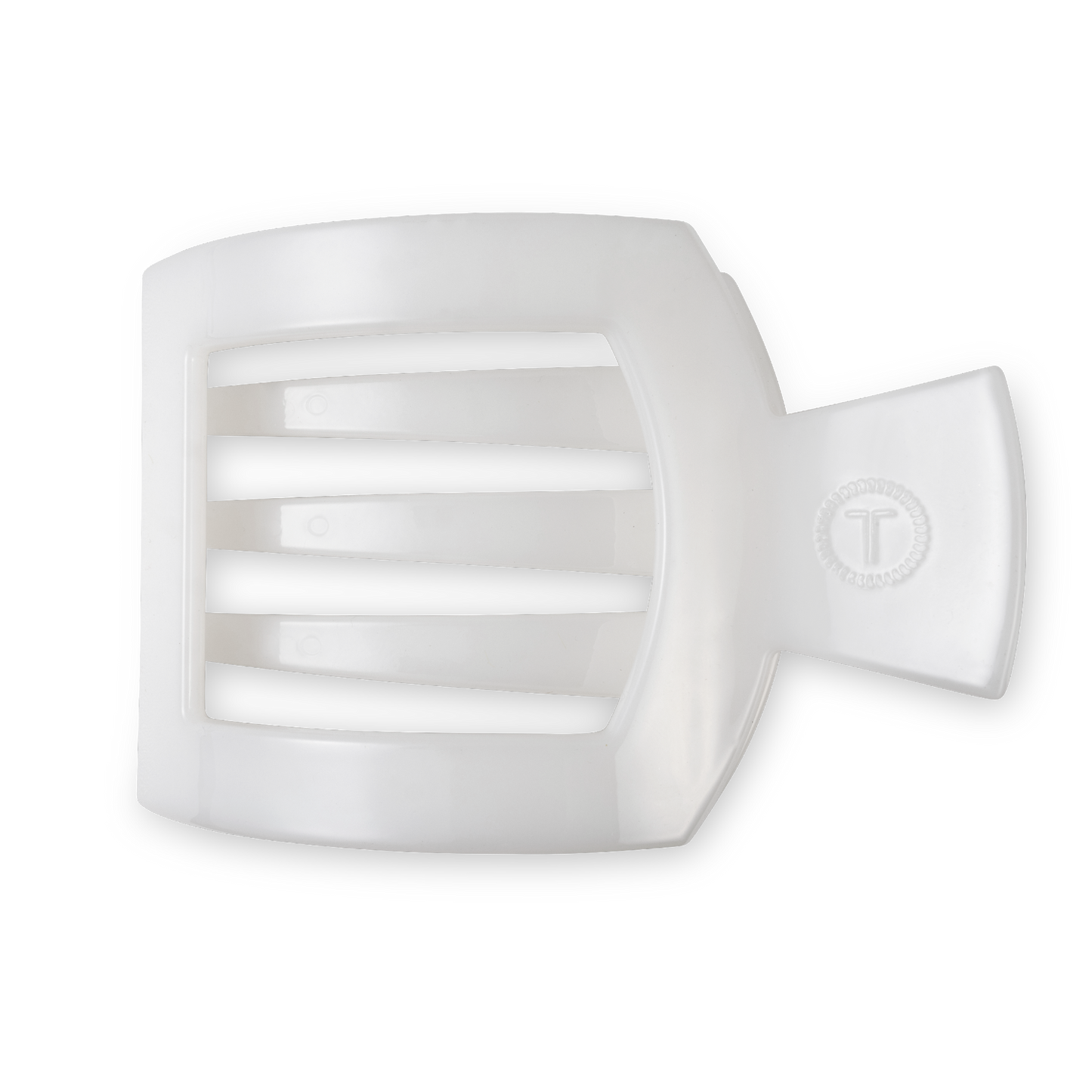 Teleties Large Square Flat Hair Clip-Coconut White