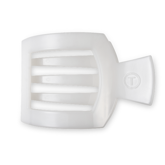 Teleties Large Square Flat Hair Clip-Coconut White