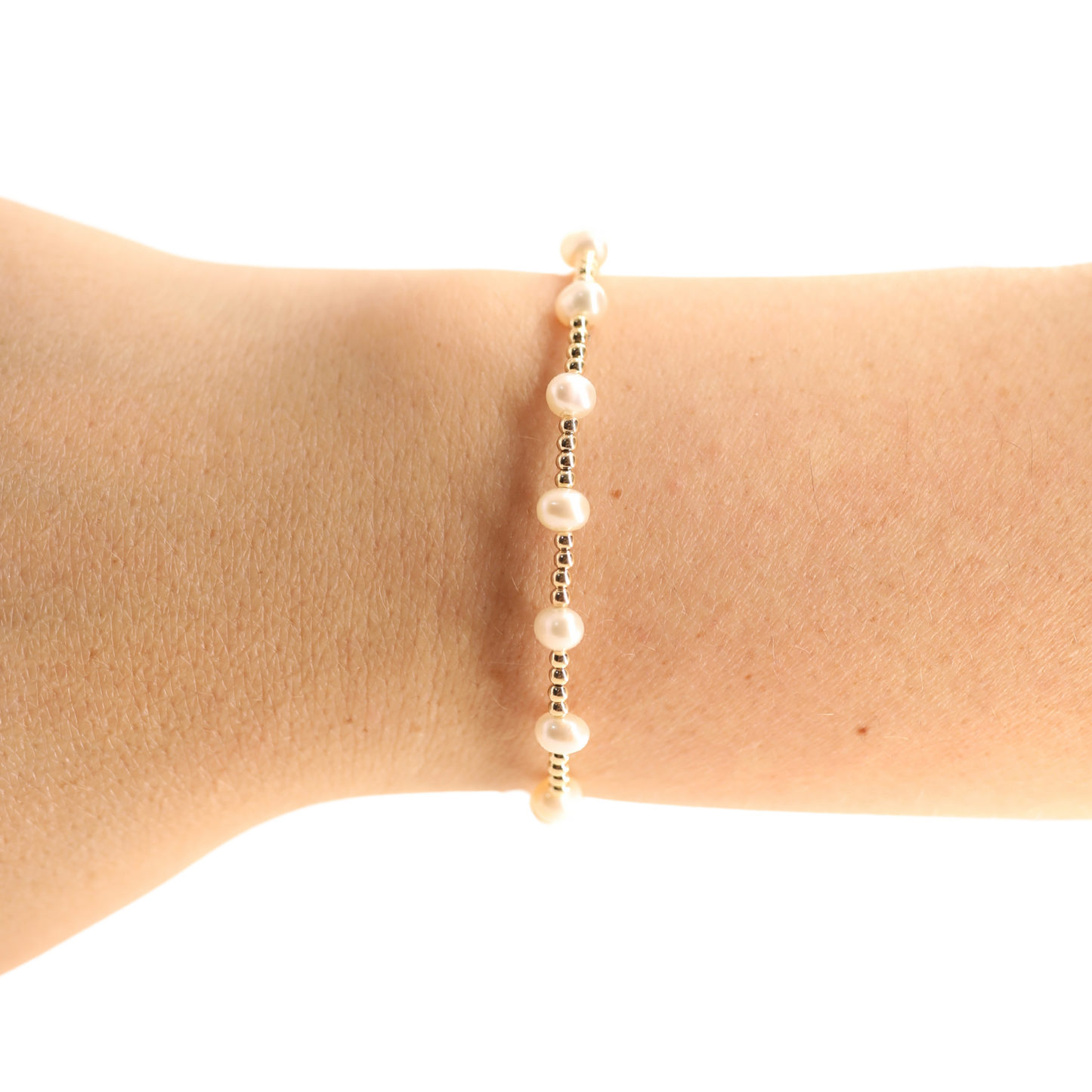 Beaded Blondes Lolo Pearl Bracelet in Gold-Standard