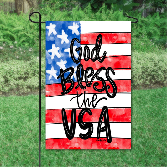 Baxter & Me Garden Flag-God Bless the USA