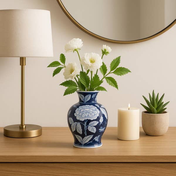 Sagebrook Home Blue Ceramic Decorative Vase (9 inch)