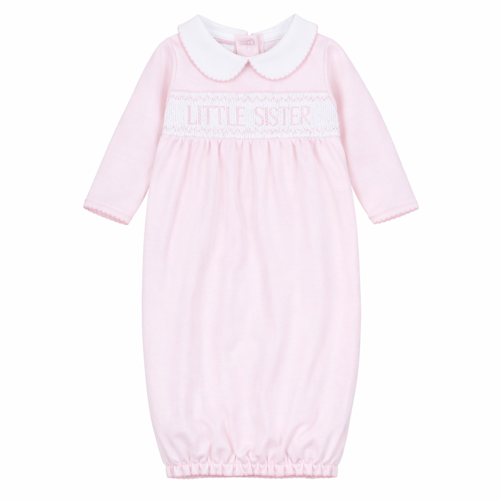 Magnolia Baby Little Sister Smocked Gathered Gown