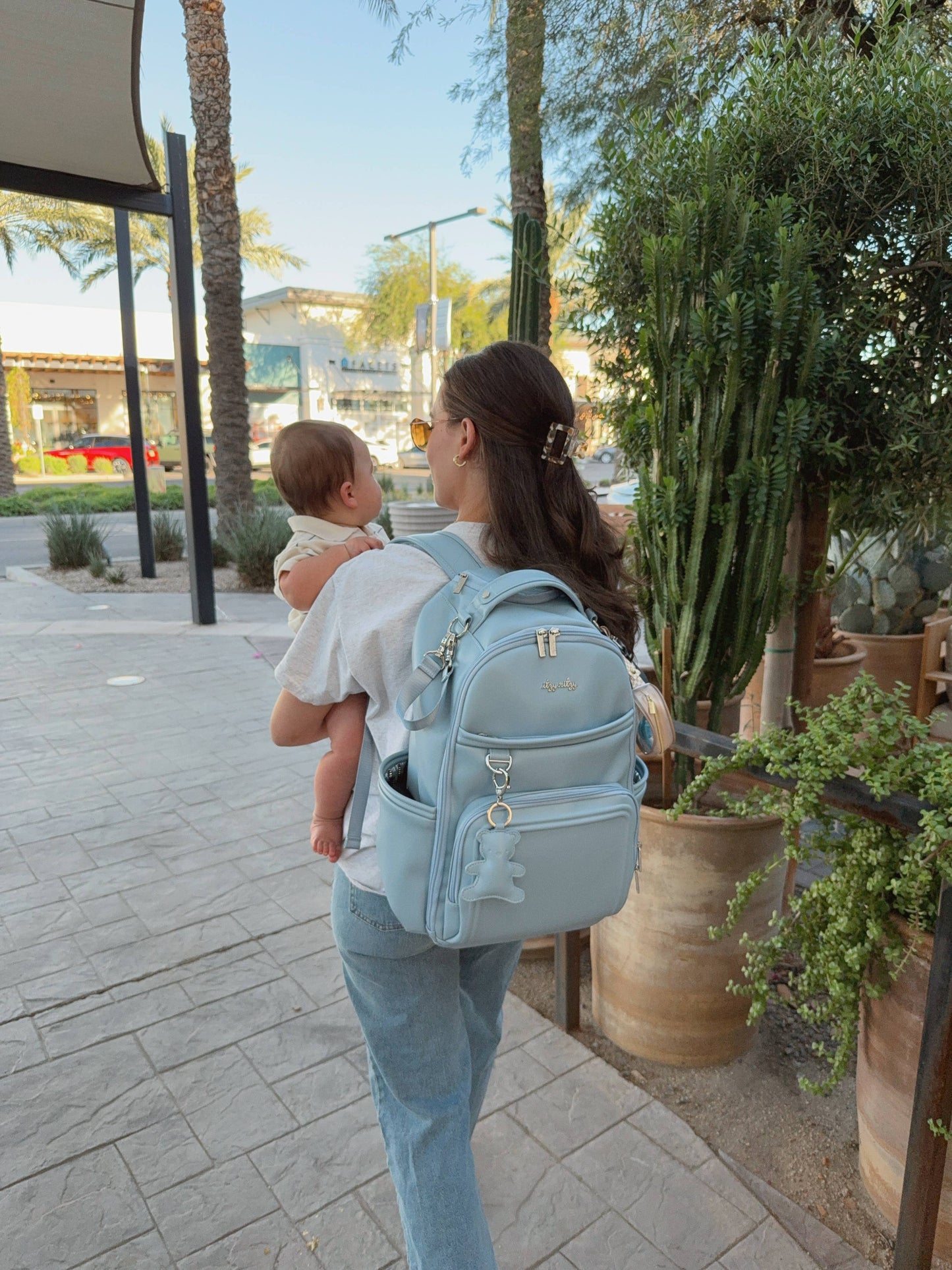Itzy Ritzy Teddy Blue Boss Plus Backpack Diaper Bag