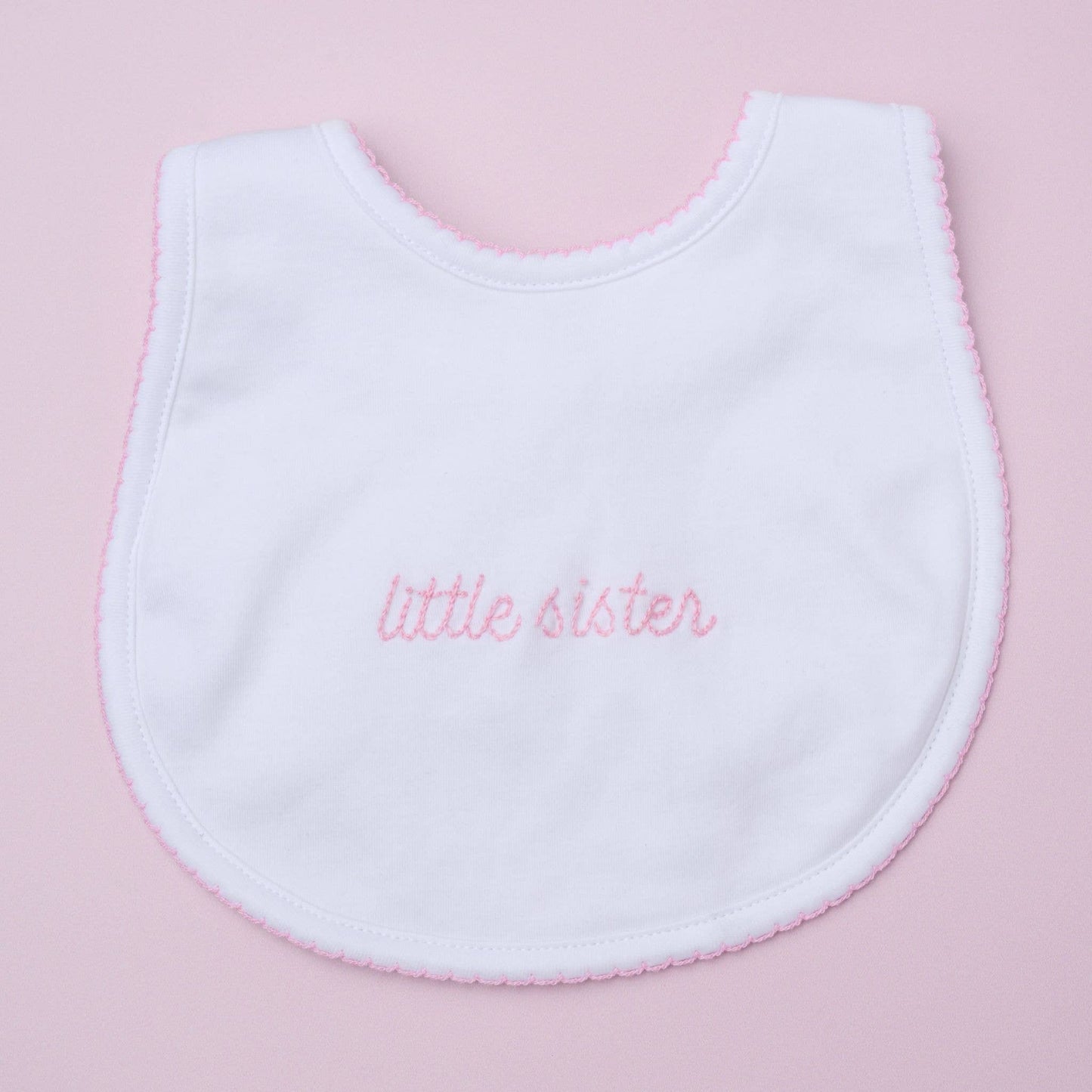 Magnolia Baby Little Sister Embroidered Bib