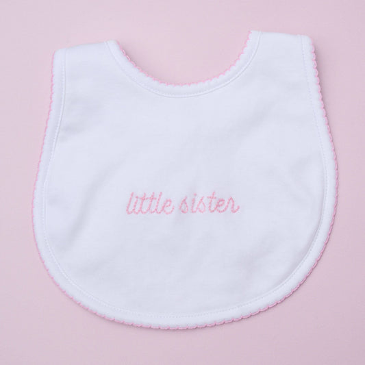 Magnolia Baby Little Sister Embroidered Bib