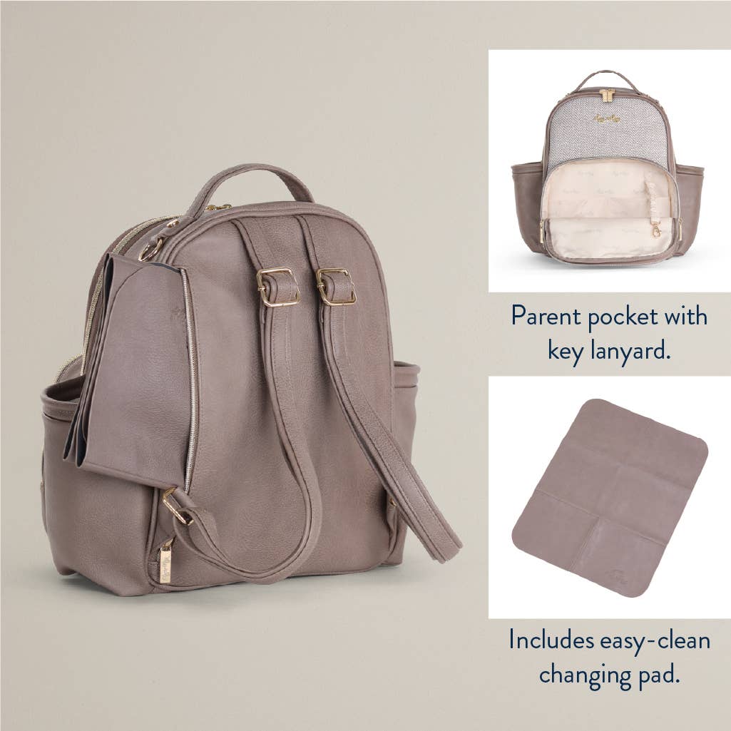 Itzy Ritzy Vanilla Latte Itzy Mini Plus Diaper Bag Backpack