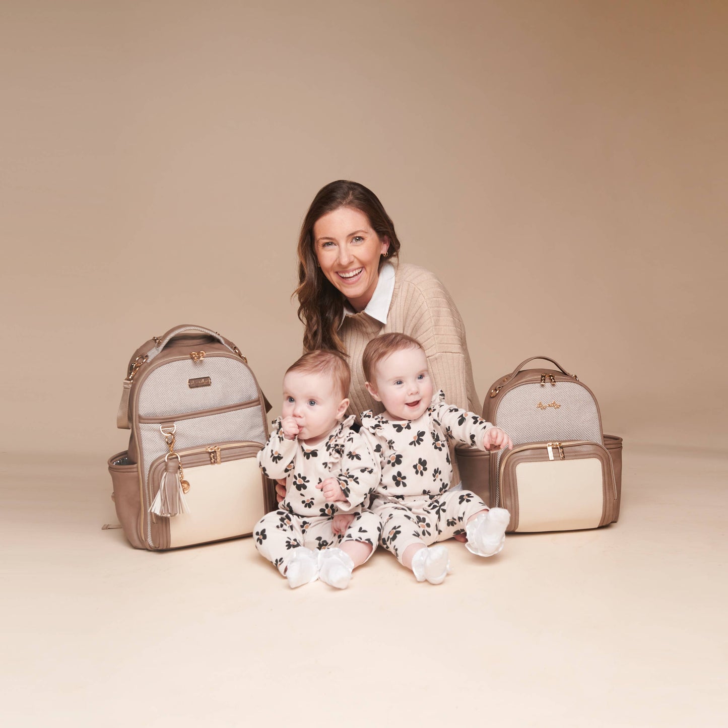 Itzy Ritzy Vanilla Latte Itzy Mini Plus Diaper Bag Backpack