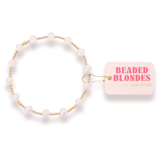 Beaded Blondes Lolo Pearl Bracelet in Gold-Standard