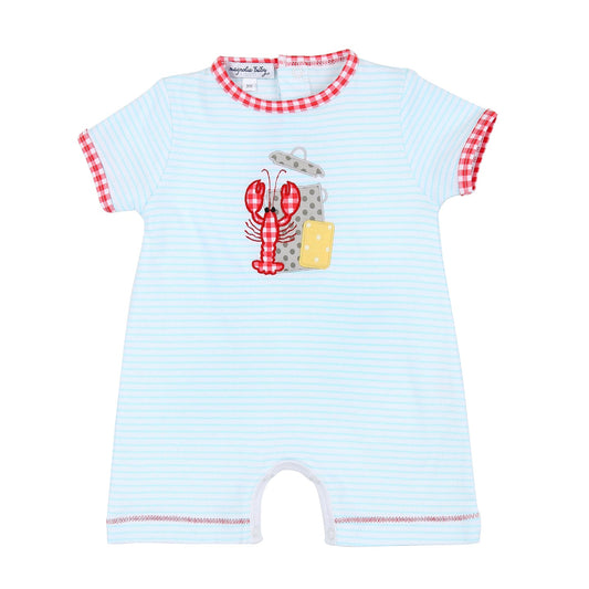 Magnolia Baby Crawfish Boil Appliqué Red Playsuit (Newborn)