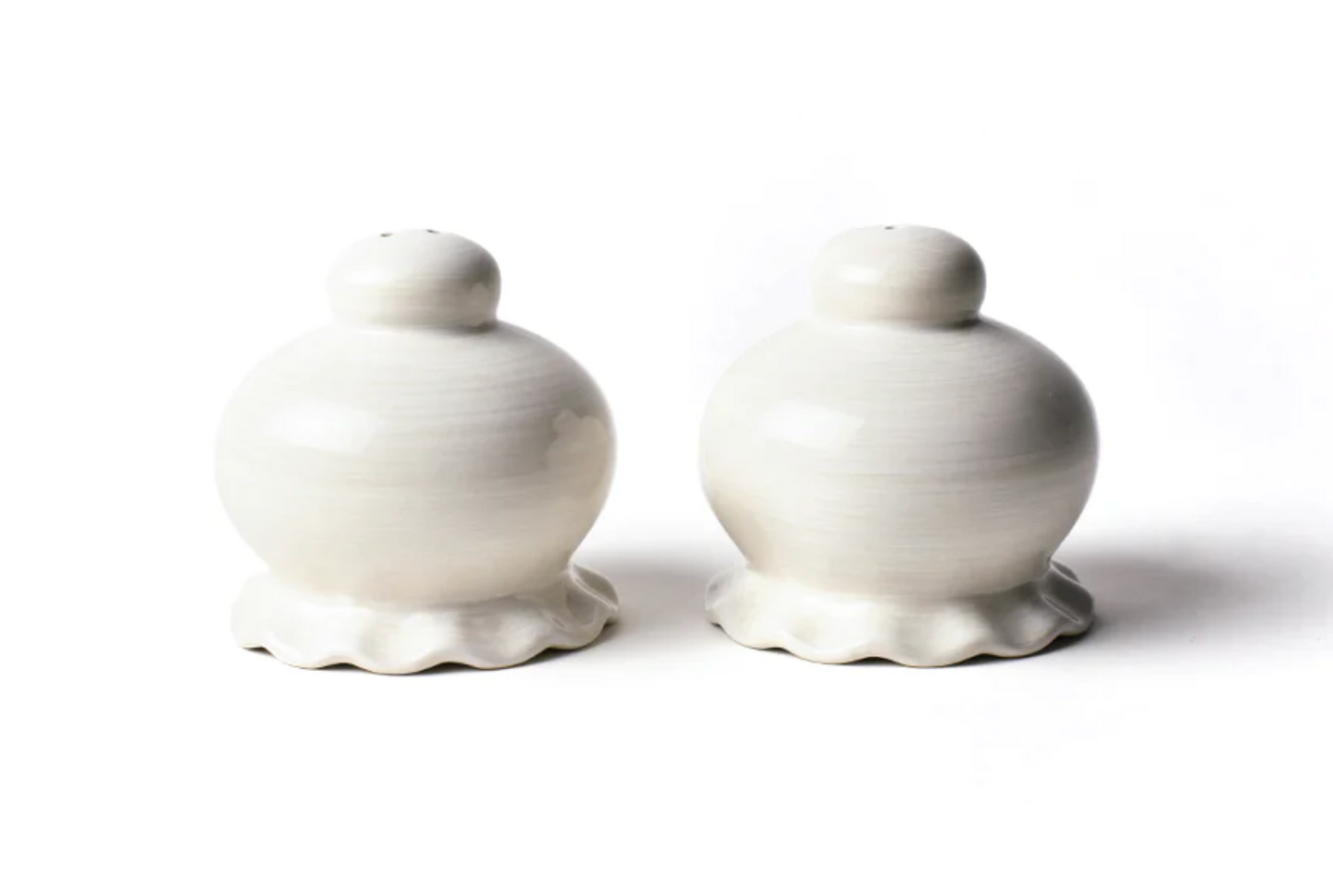 Coton Colors Signature White Ruffle Salt and Pepper Shaker Set