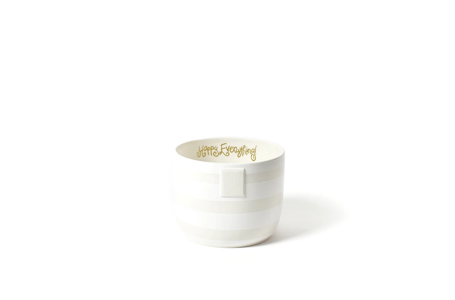 Happy Everything White Stripe Mini Bowl