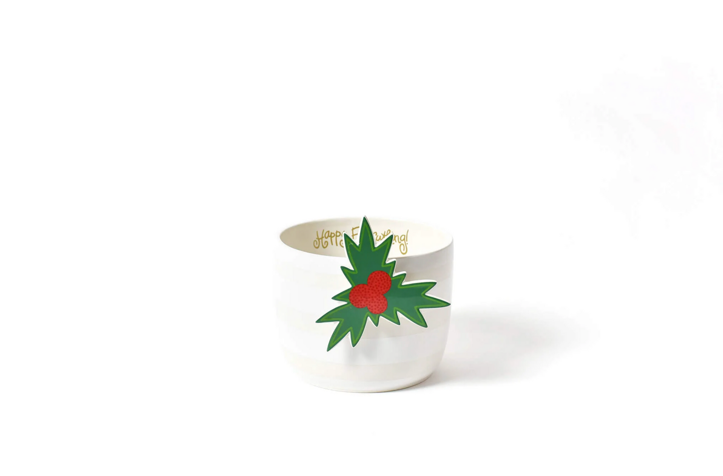 Happy Everything White Stripe Mini Bowl