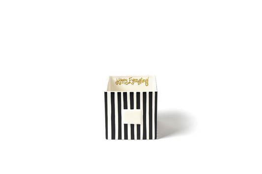 Happy Everything Black Stripe Mini Nesting Cube-Medium