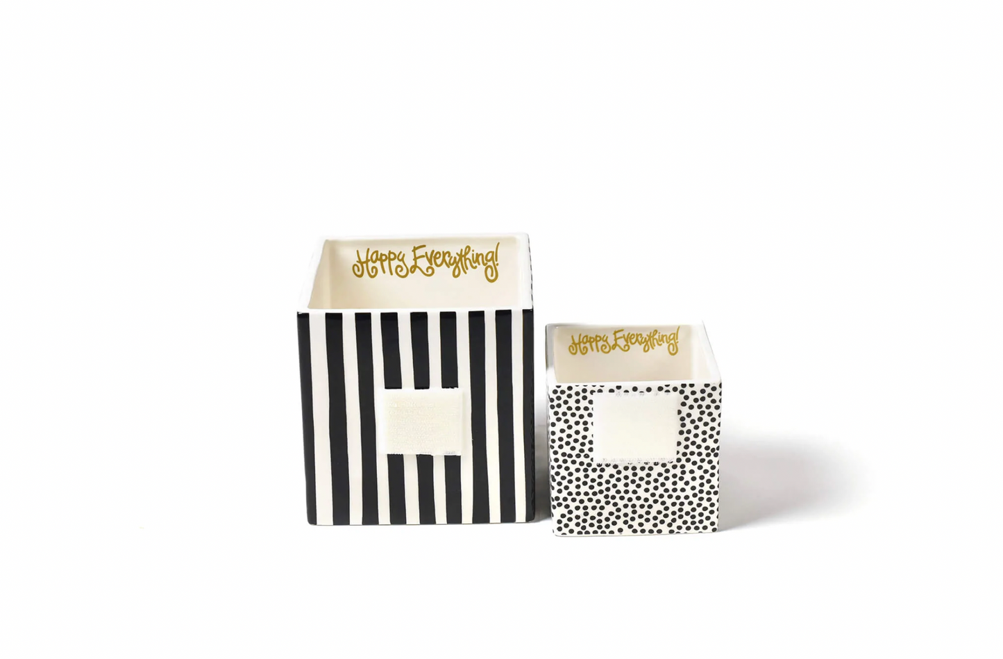 Happy Everything Black Stripe Mini Nesting Cube-Medium