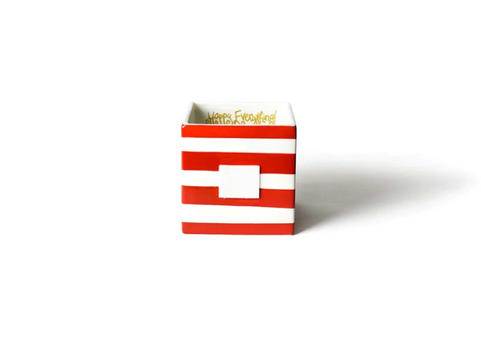 Happy Everything Red Stripe Mini Nesting Cube-Medium