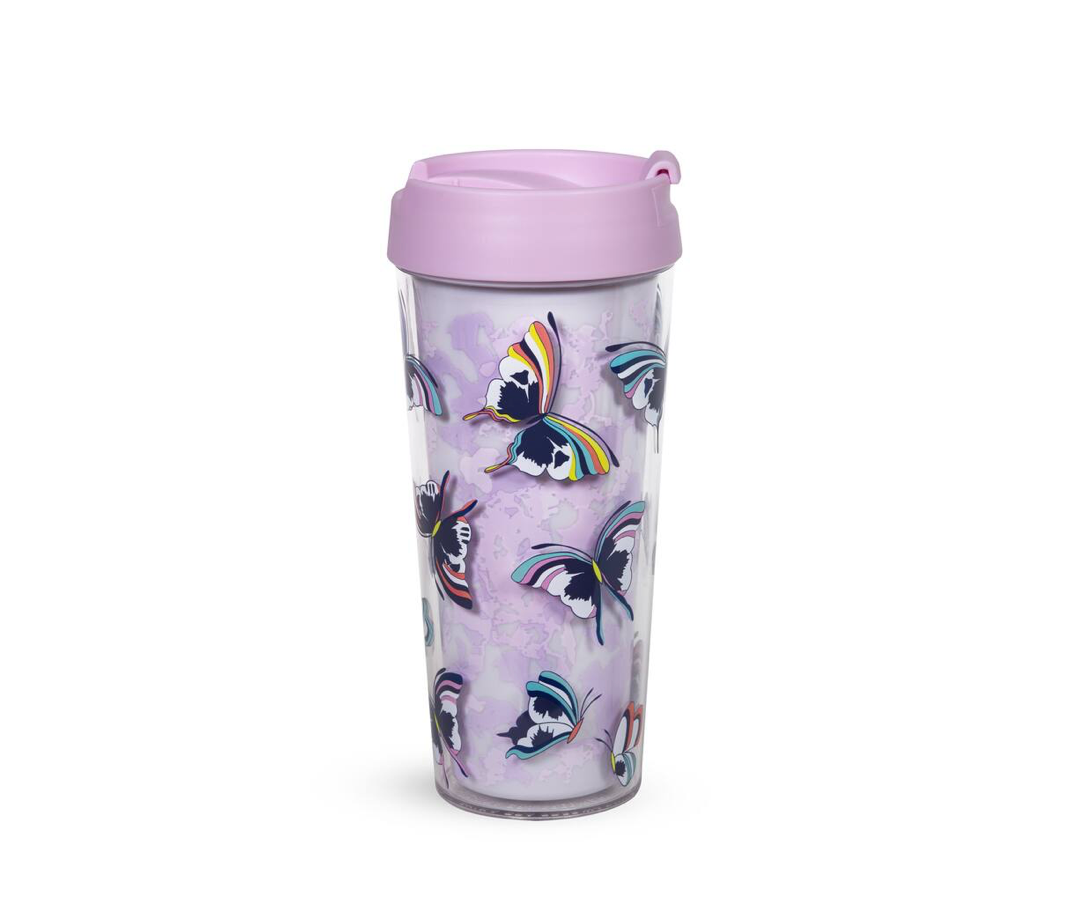 Vera Bradley® 16oz. Lavender Butterflies Travel Mug