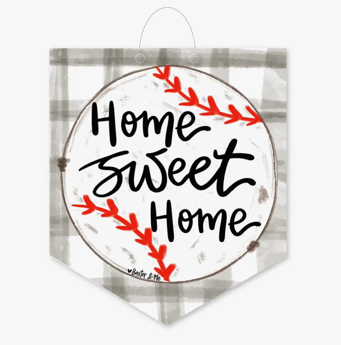 Home Sweet Home Baseball Door Hanger